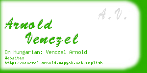 arnold venczel business card